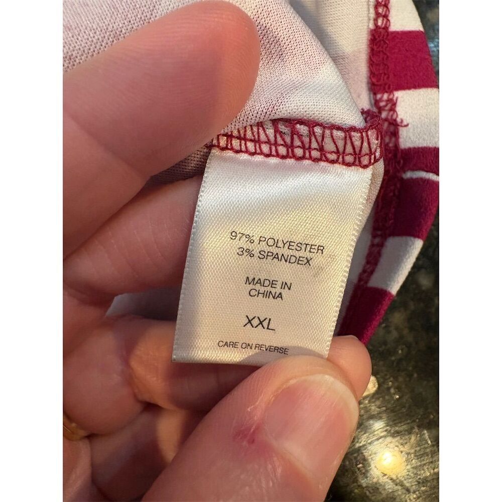 *3/$15 New York & Company Women's XXL Striped Short Sleeve Blouse Casual - Picture 8 of 9